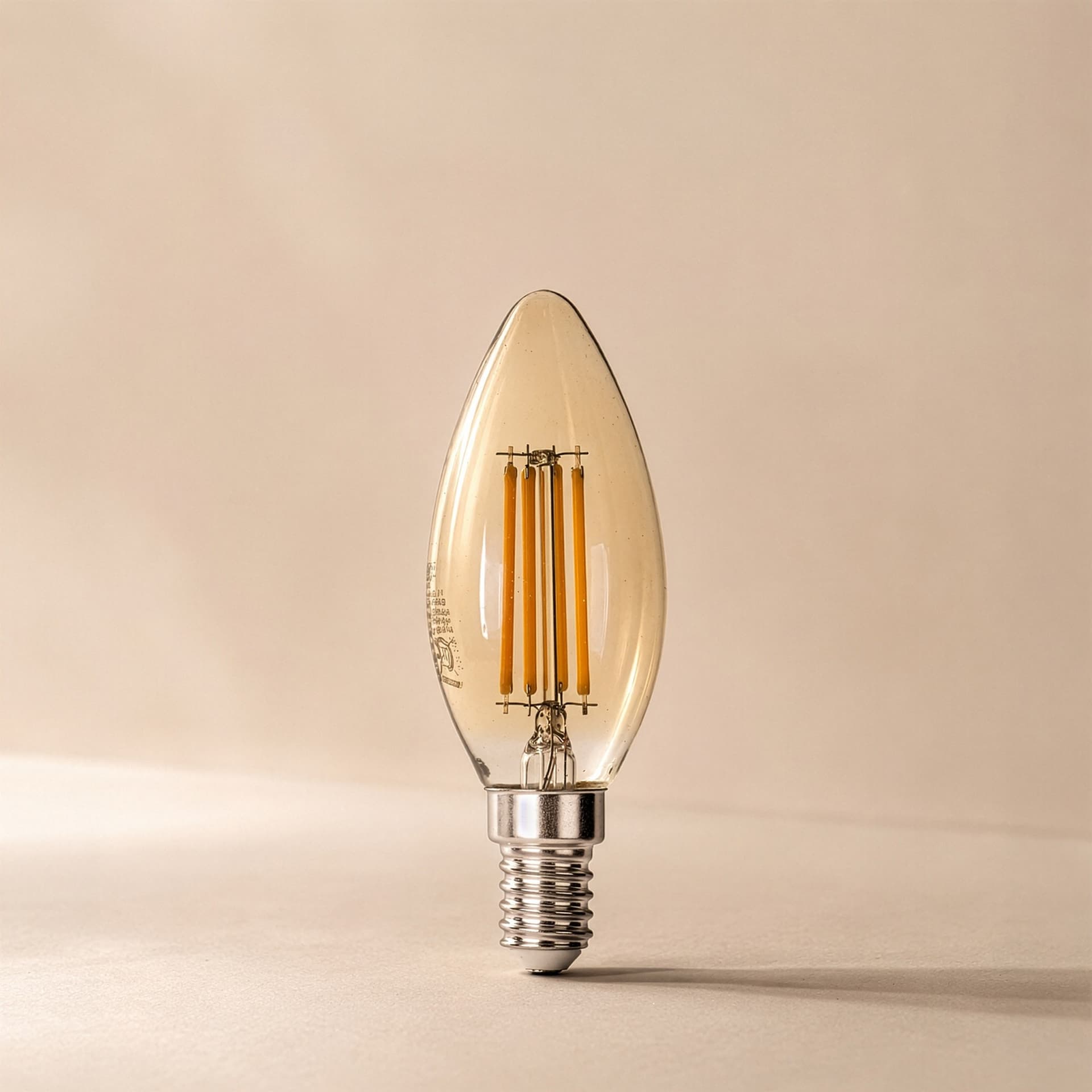 Lampadina LED E14 Vintage ambra 4W Luce caldissima Effetto candela