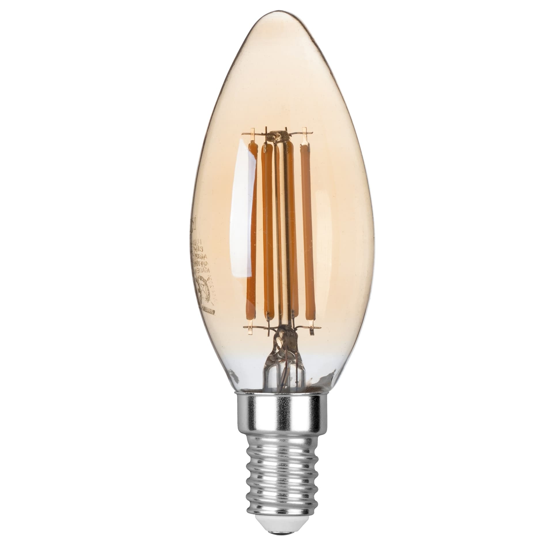 Lampadina LED E14 Vintage ambra 4W Luce caldissima Effetto candela - 2