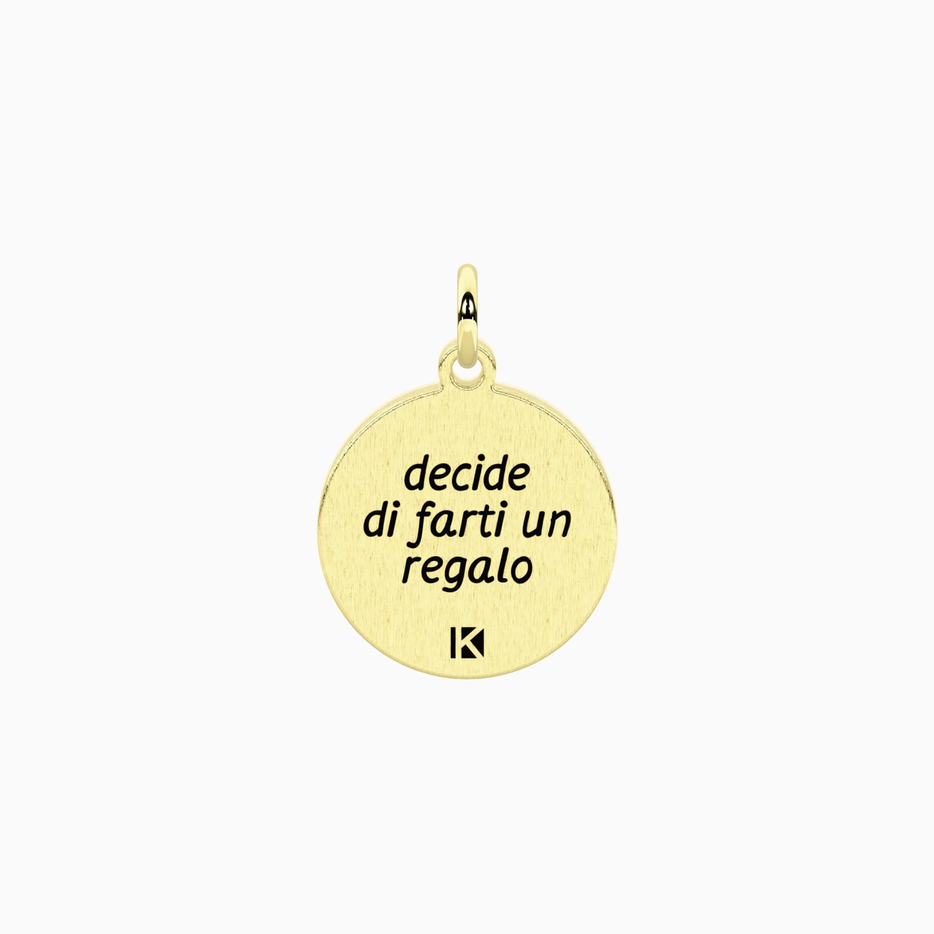 Kidult   -  Ciondolo dorato con frase sull'amicizia  VERI AMICI - 2