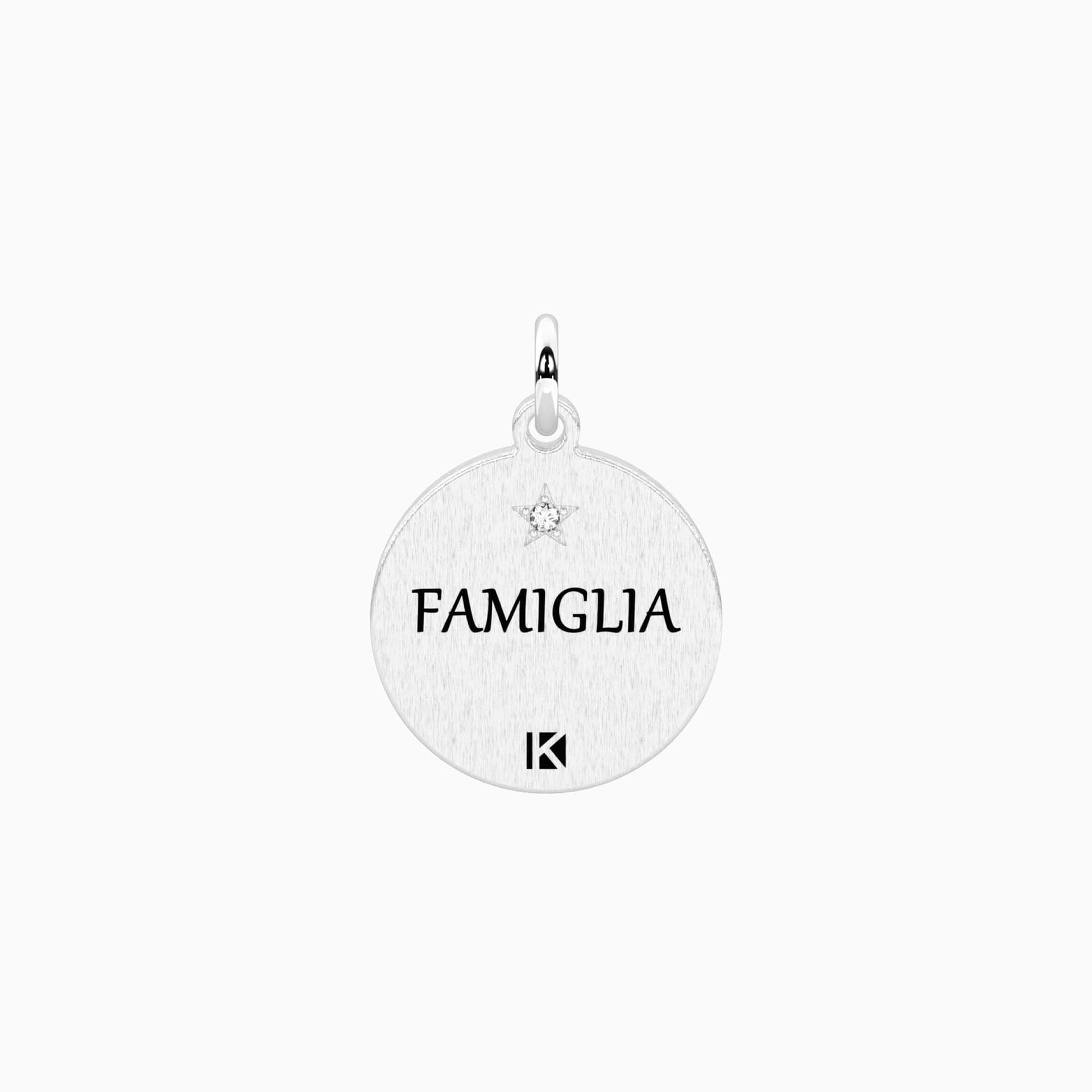 Kidult   -  Ciondolo tondo con frase sulla famiglia  FAMIGLIA | STORIA MAGICA - 2