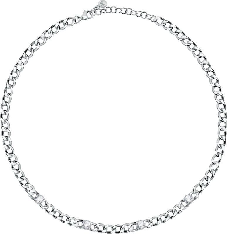Collana MORELLATO donna Poetica acciaio / cristalli bianchi - 2