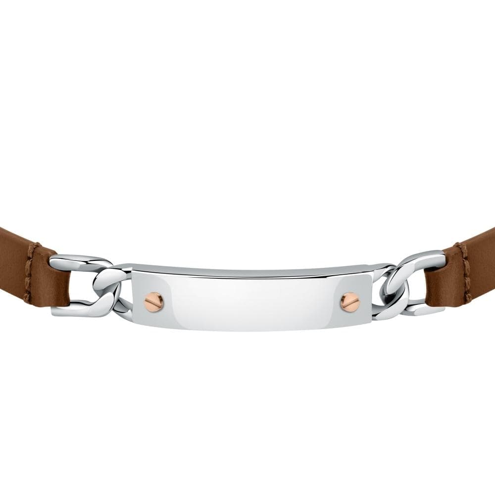 Bracciale  MORELLATO uomo Moody pelle marrone / acciaio - 2