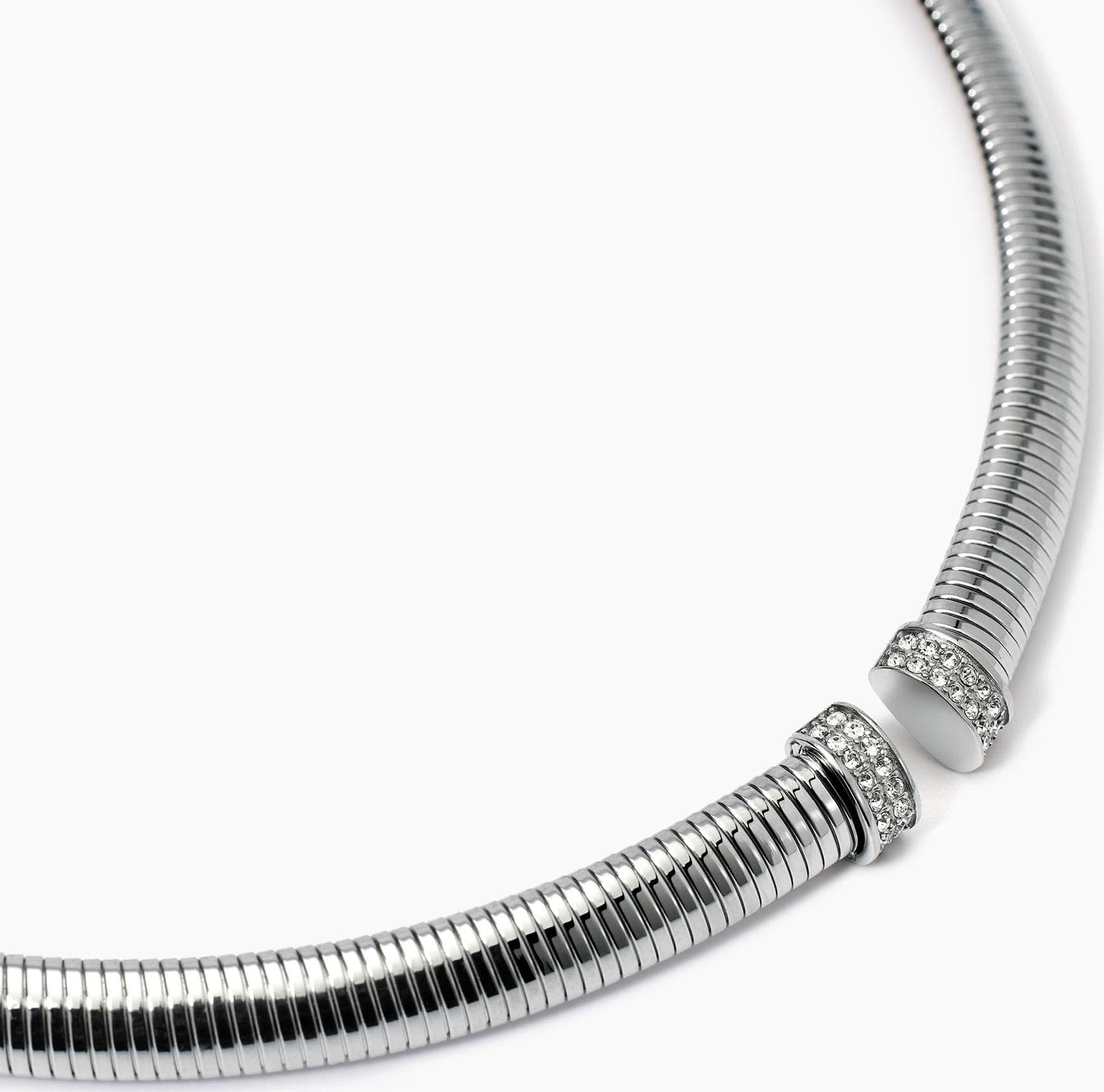 Kidult - Collana Girocollo tubogas in acciaio e cristalli  STYLE 13 - 2