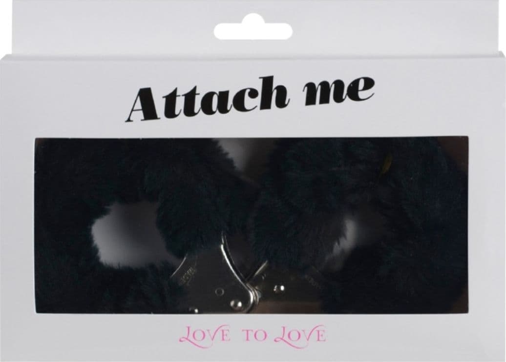 Manette con pelliccia Attach Me Nero di Love To Love - 2