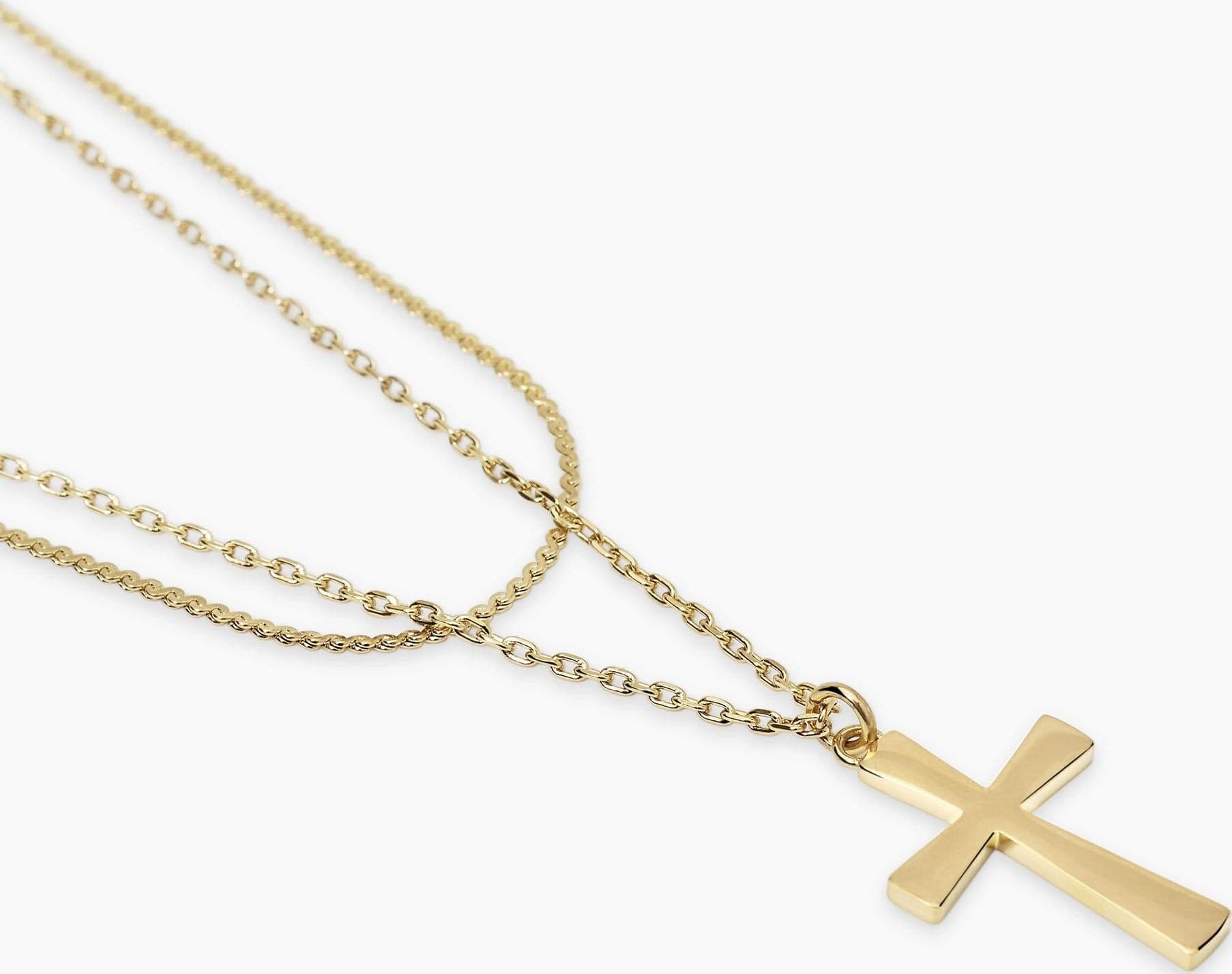 Kidult -  Collana Girocollo dorato con catene e croce - 2
