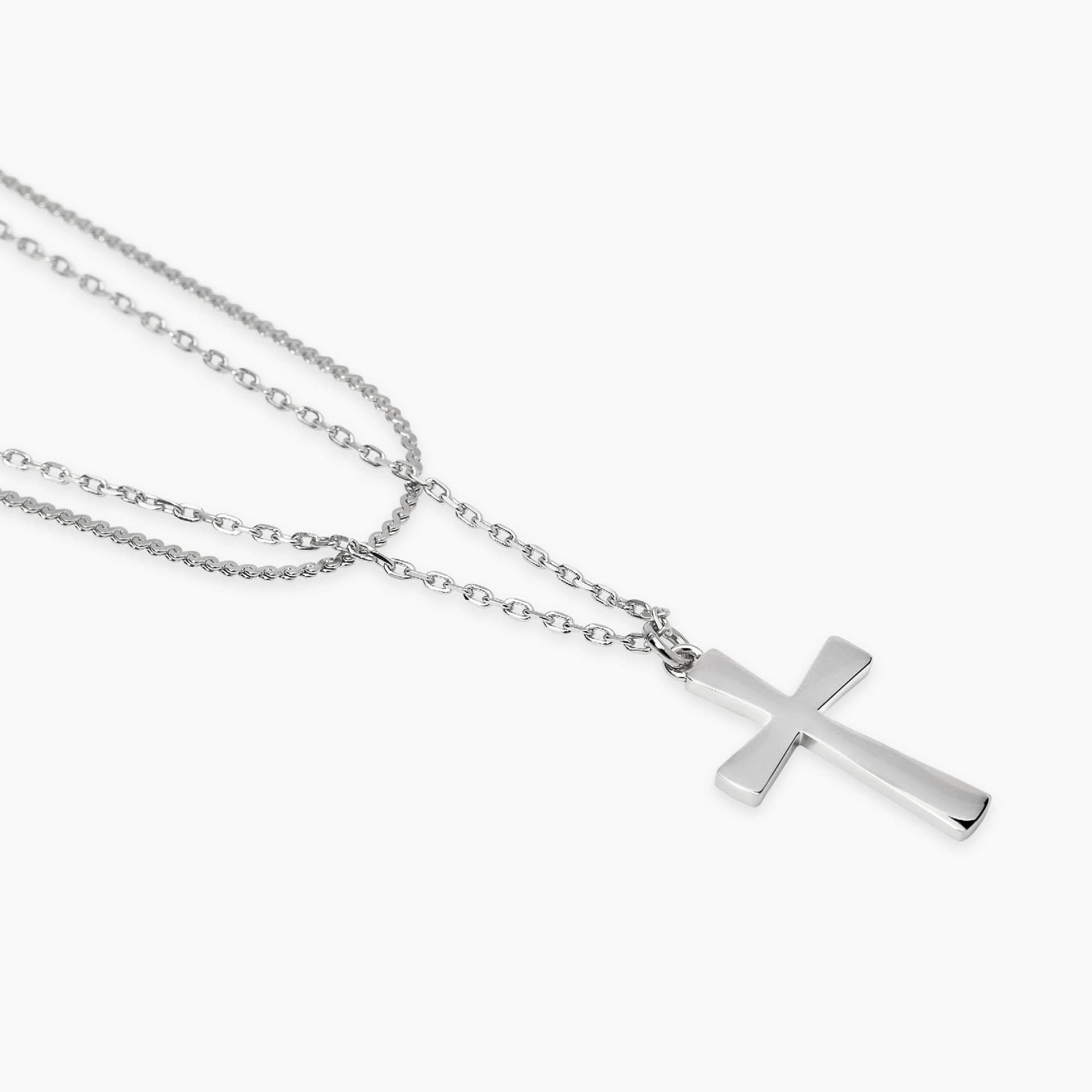 Kidult   -  Collana Girocollo con catene e pendente croce - 2