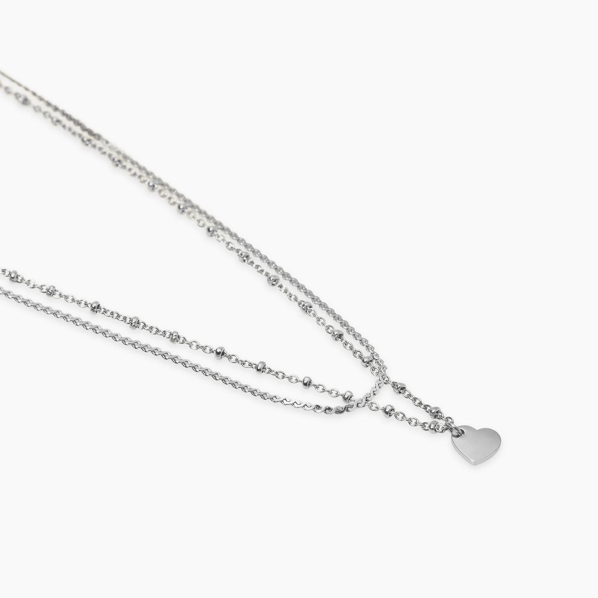 Kidult   -  Collana Girocollo con catene e ciondolo cuore - 2
