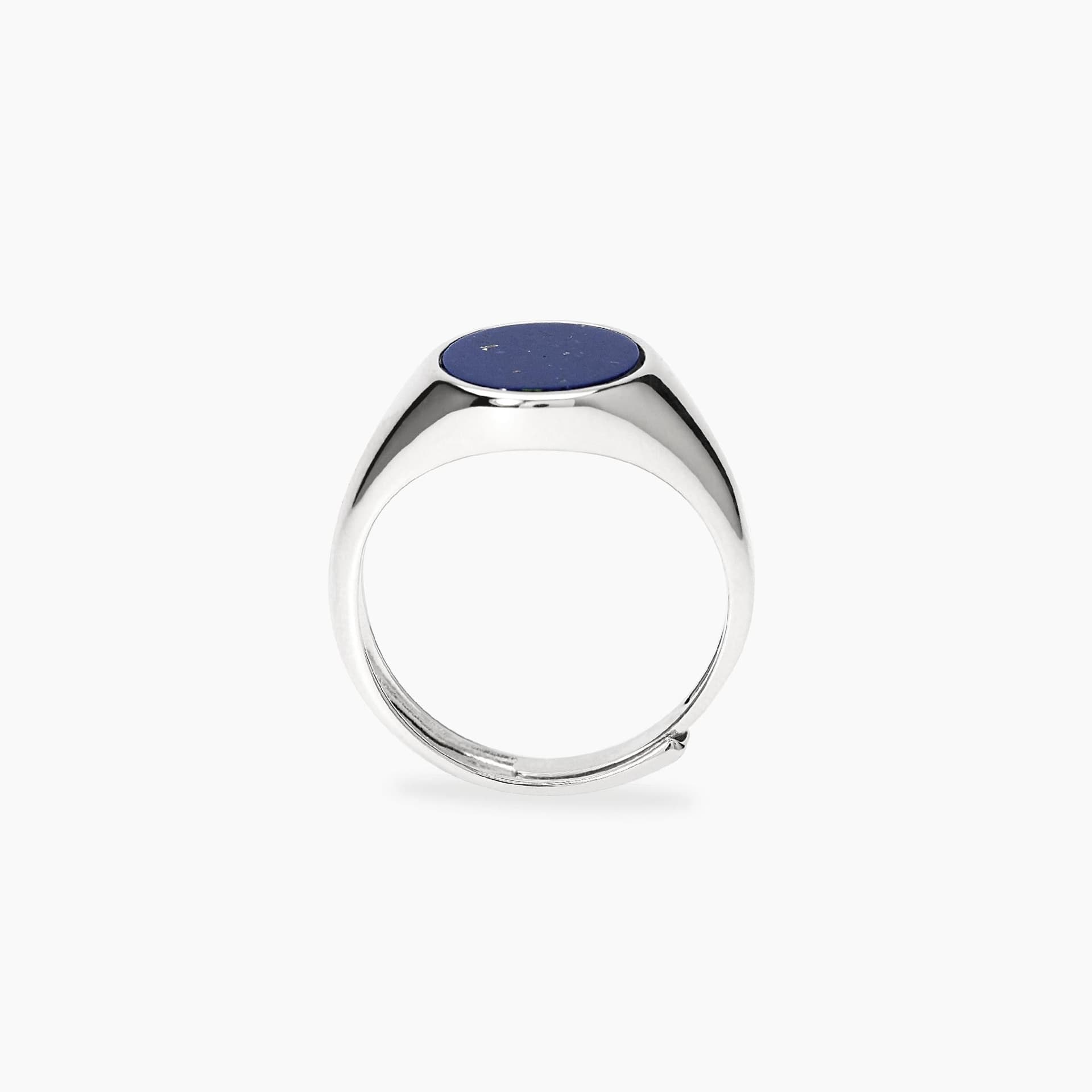 Mabina  -  Anello uomo ovale in argento e lapis KINGSTONE - 3