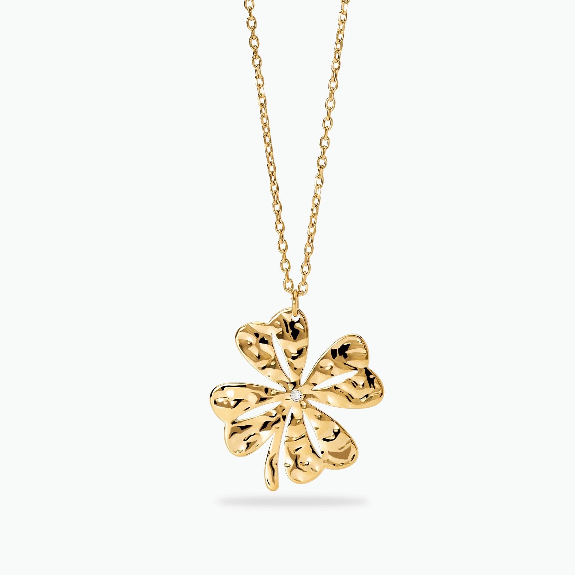 Kidult   - Collana con quadrifoglio dorato e cristallo Style 57