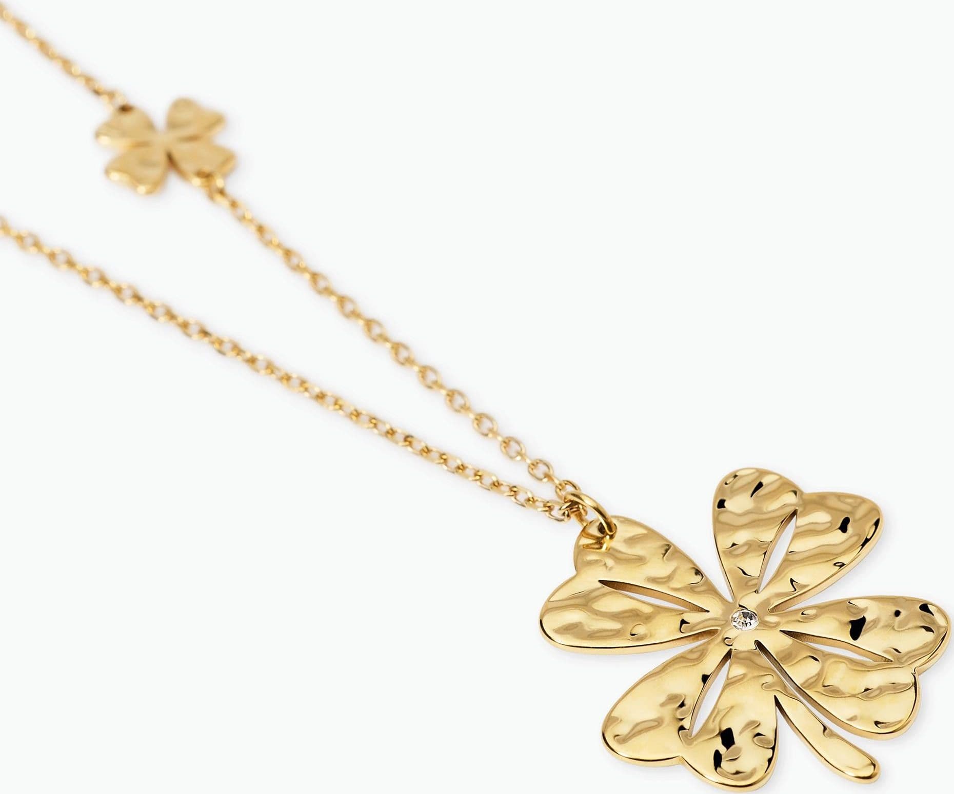 Kidult   - Collana con quadrifoglio dorato e cristallo Style 57 - 2