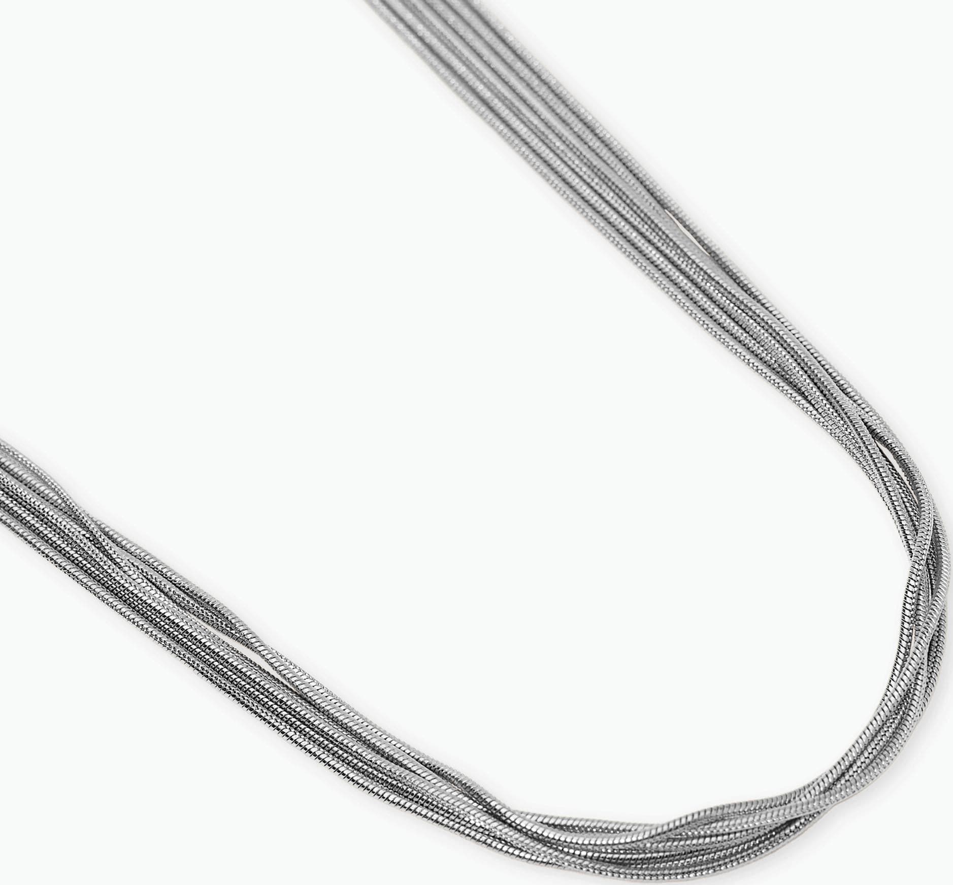 Kidult   - Collana in acciaio argentato con catene snake Style 59 - 2