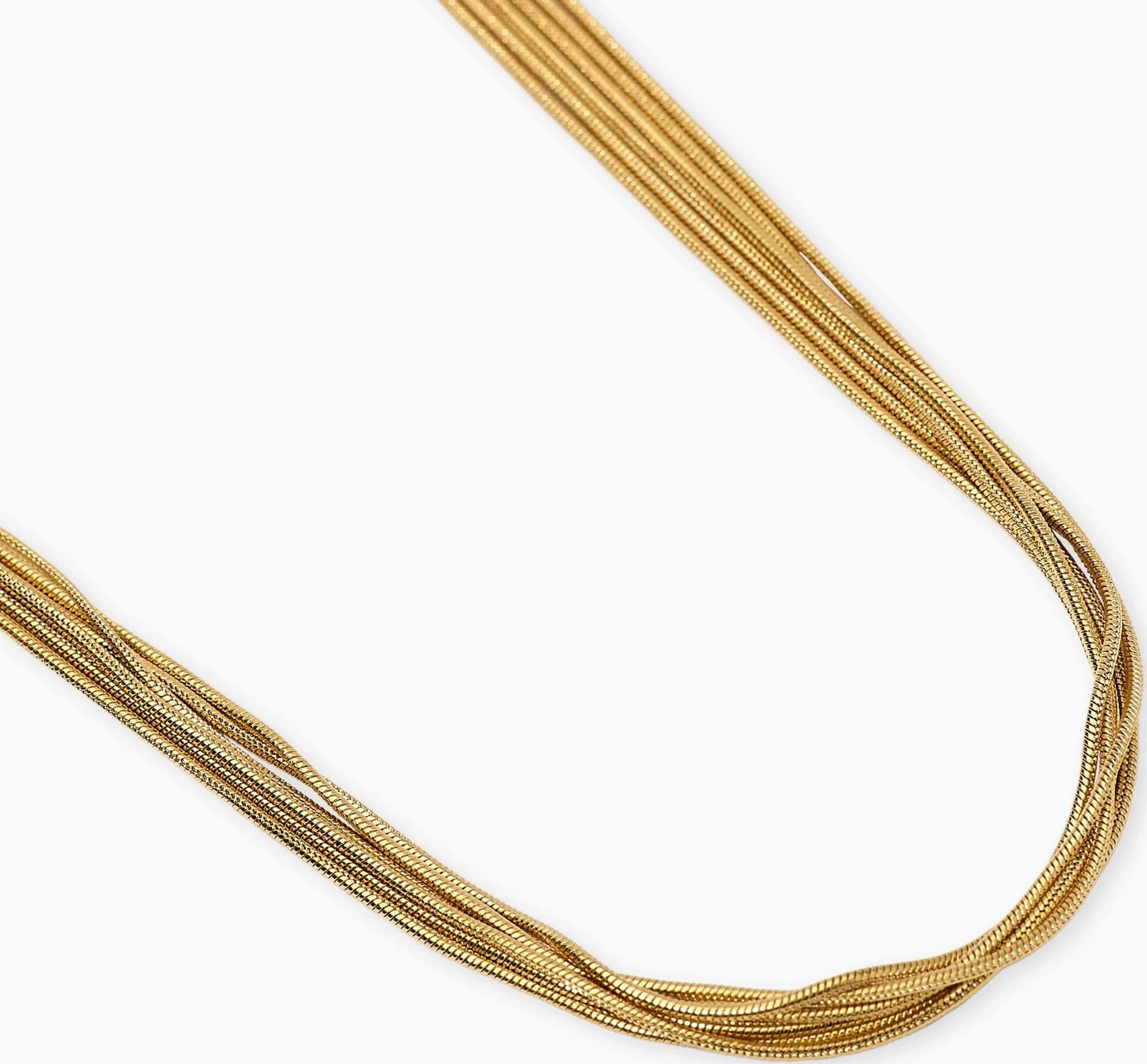Kidult   - Collana in acciaio dorato con catene snake Style 59 - 2