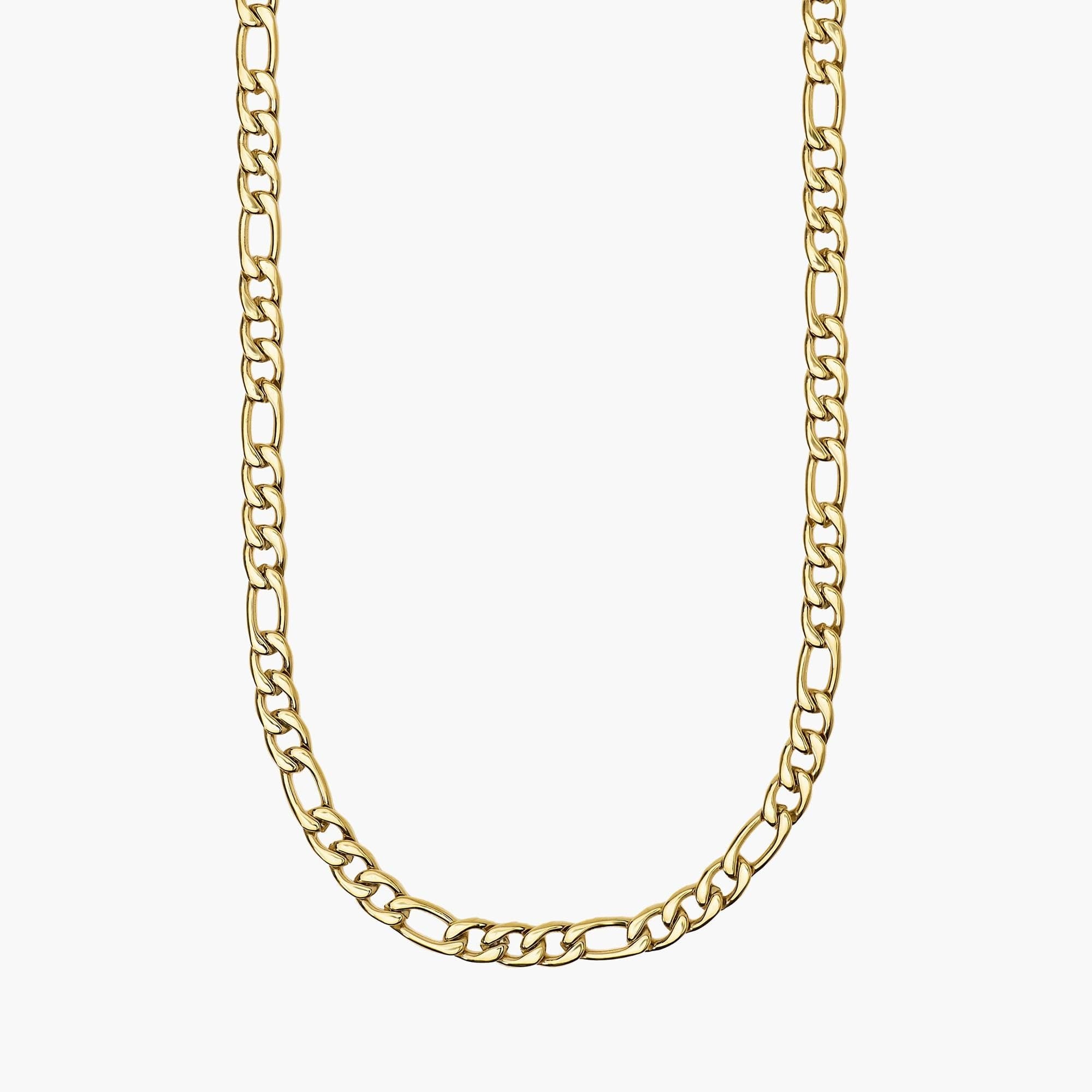 Kidult   -  Collana uomo in acciaio dorato con catena figaro Style 36