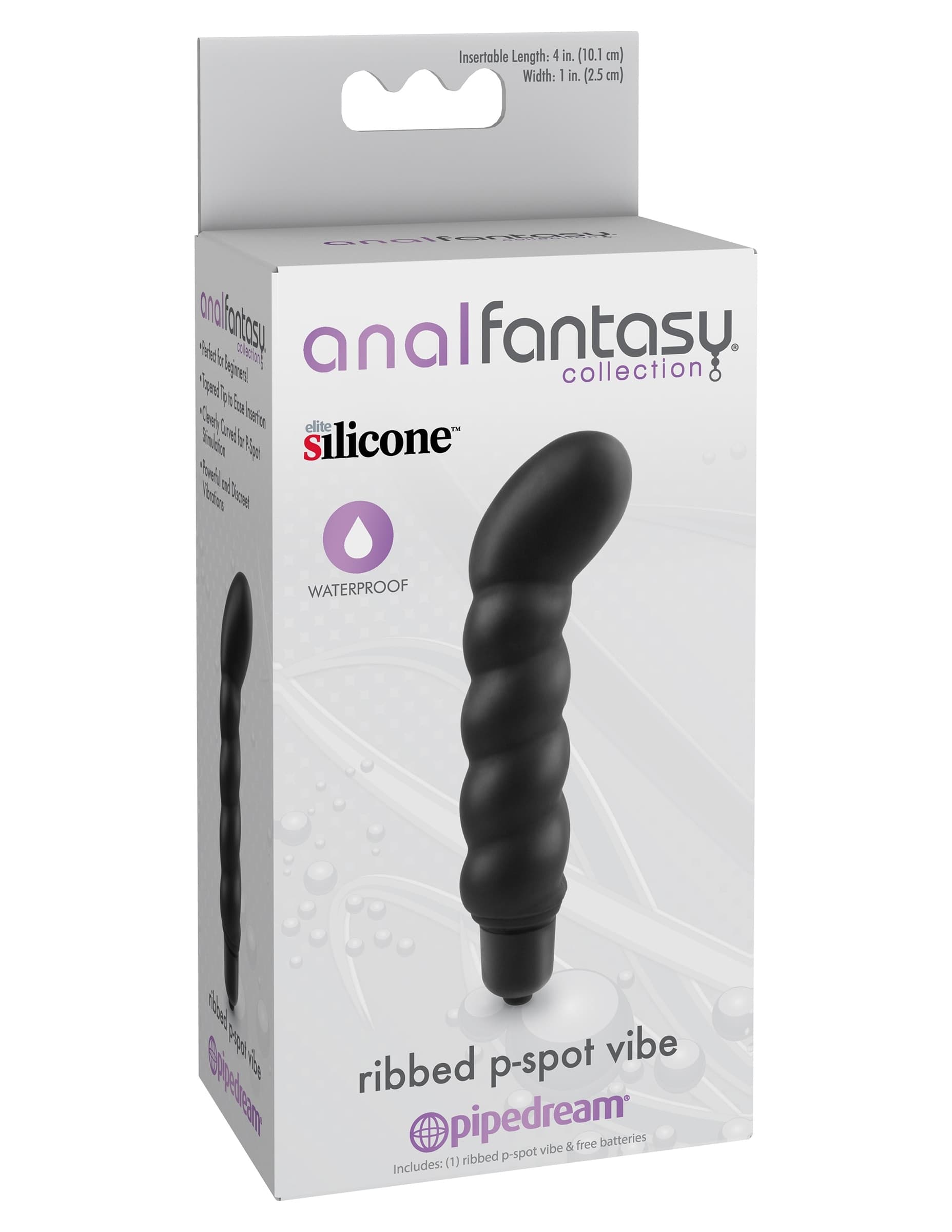 Vibratore anale Ribbed P-Spot Vibe Black Anal Fantasy di Pipedream - 3