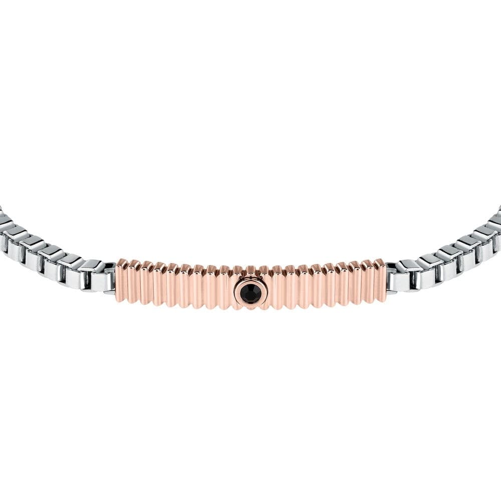 Bracciale MORELLATO uomo Motown acciaio / oro rosa / pietra nera - 3