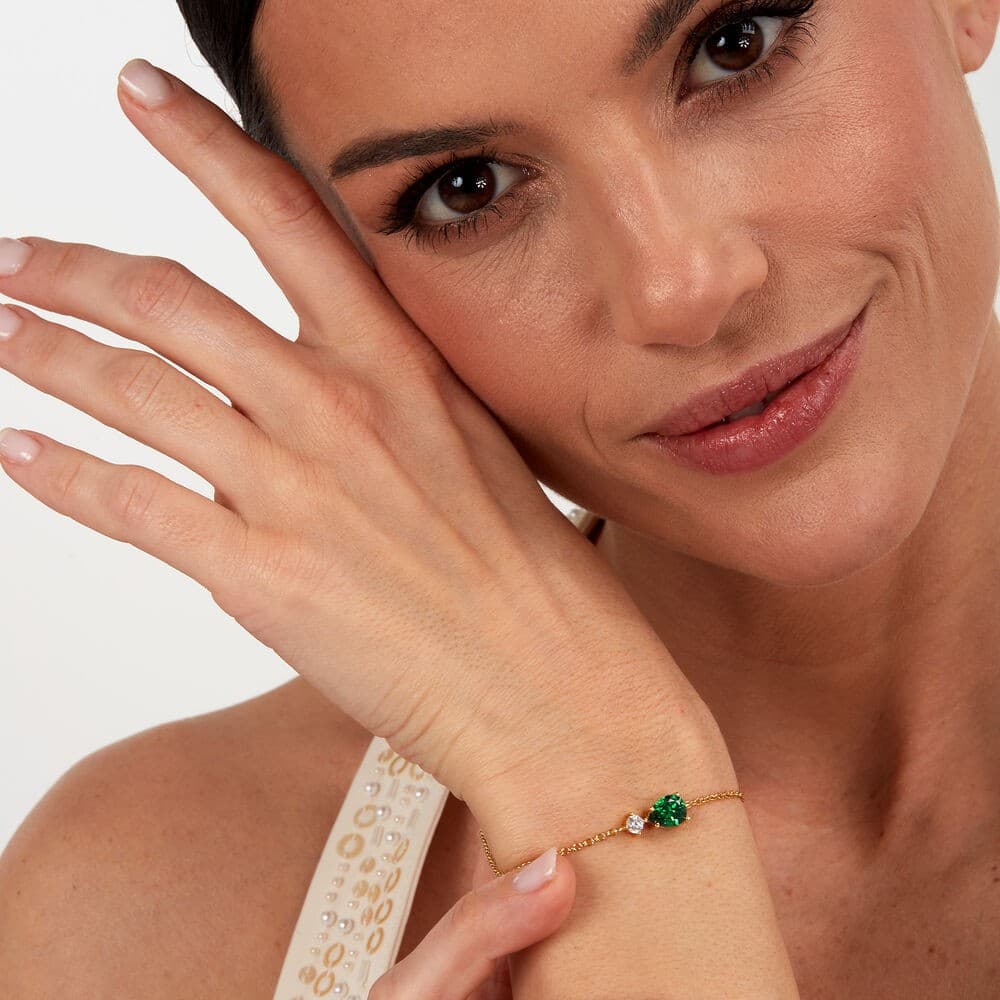 Morellato Tesori – Bracciale Dorato con Zircone Verde Goccia (SAIW199) - 7