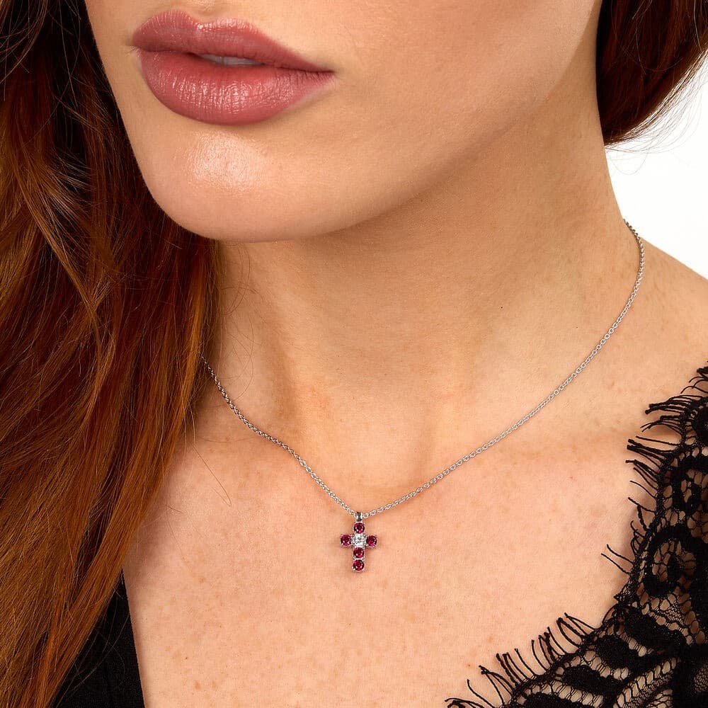 Collana Morellato Tesori – Croce Zirconi Rossi  (SAIW215) - 5