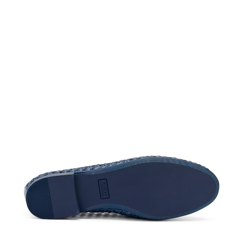Frau mocassini donna in pelle intrecciata blu 95V6 - 5