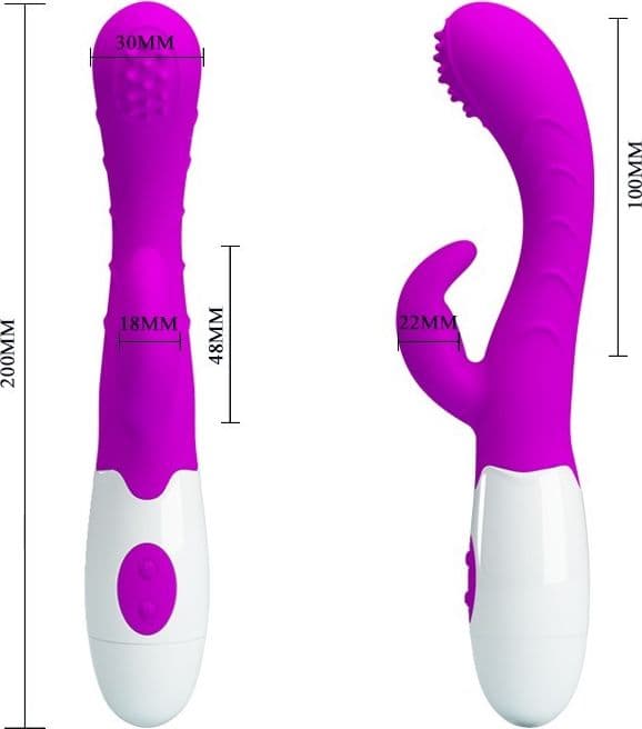 Vibratore rabbit silicone viola 20 cm Arthur di Pretty Love - 4