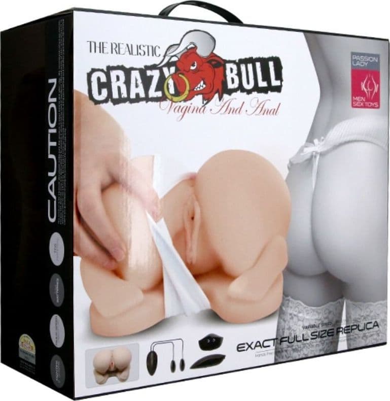 Masturbatore per uomo realistico sedere ano vagina vibrante Crazy Bull - 5