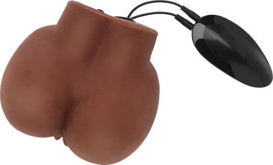 Masturbatore realistico sedere ano vagina vibratore Marrone Big Ass - 4