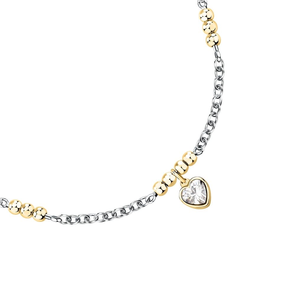 Bracciale Emily in Paris – Cuore Bianco Acciaio e Oro (SAIX34) - 2