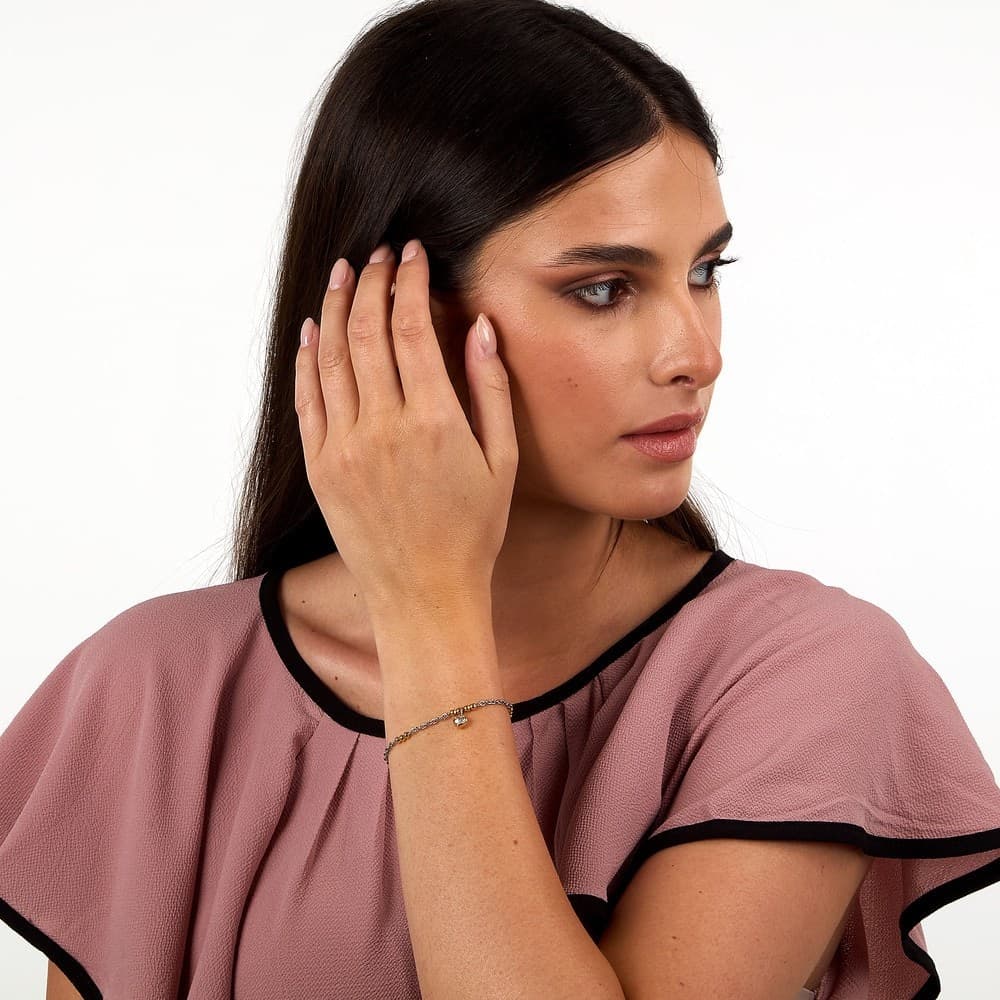 Bracciale Emily in Paris – Cuore Bianco Acciaio e Oro (SAIX34) - 5
