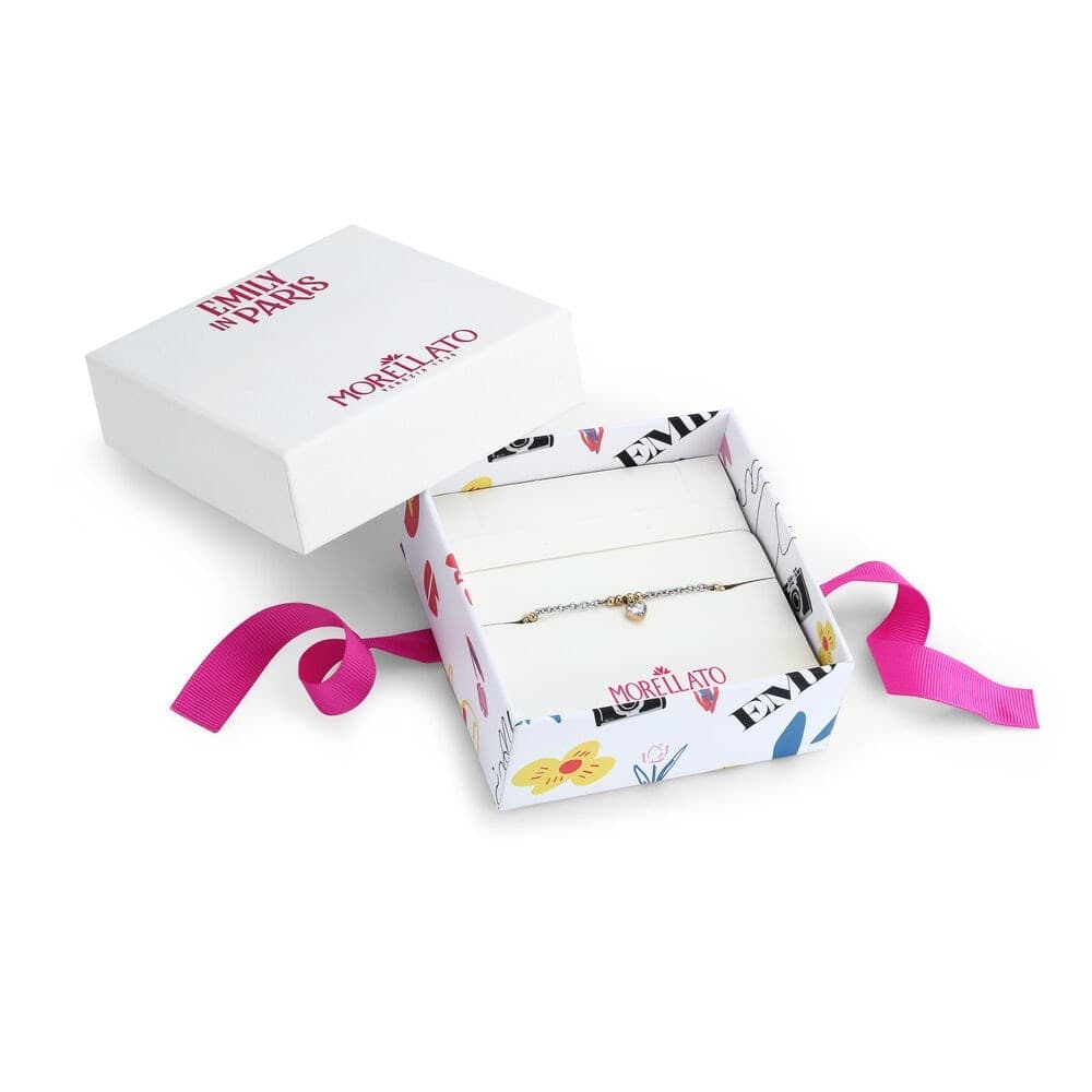 Bracciale Emily in Paris – Cuore Bianco Acciaio e Oro (SAIX34) - 7