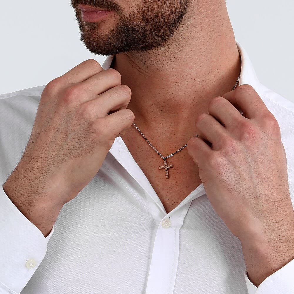 Collana Uomo Morellato Croce Acciaio Silver Rose Gold (SALS76) - 5