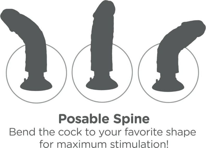 Vibratore King Cock 6" dildo realistico 15,2 cm a ventosa - 5