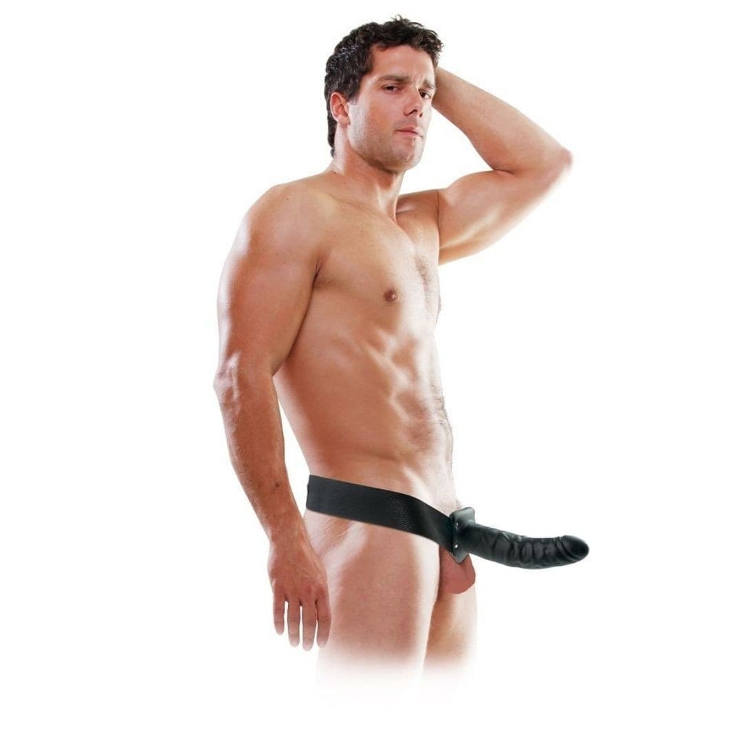 Fallo indossabile cavo Fetish Fantasy 8" Hollow Strap-on Black 20cm - 3