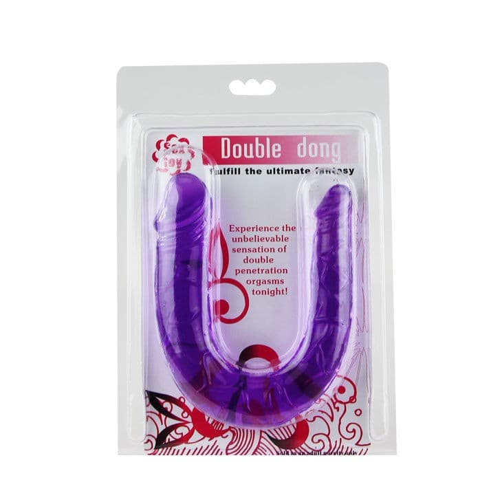 Double Flexible Purple dildo doppio realistico donna uomo 30 cm - 4