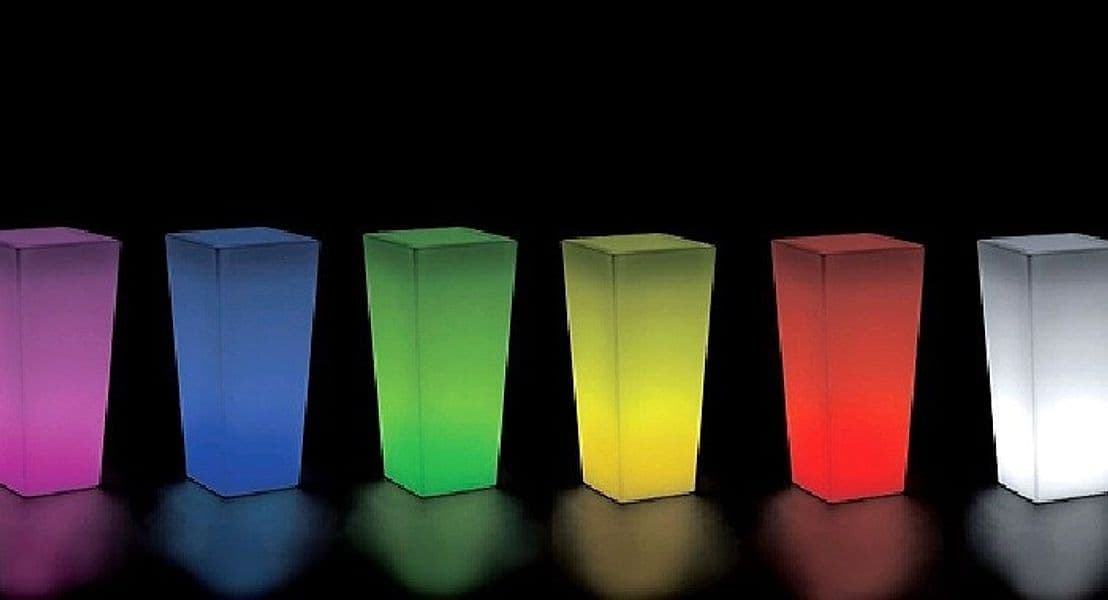 Lampada vaso da giardino GECO bianco a LED RGB dimmerabile cambia colore  28x28 cm Altezza 60 cm - 4