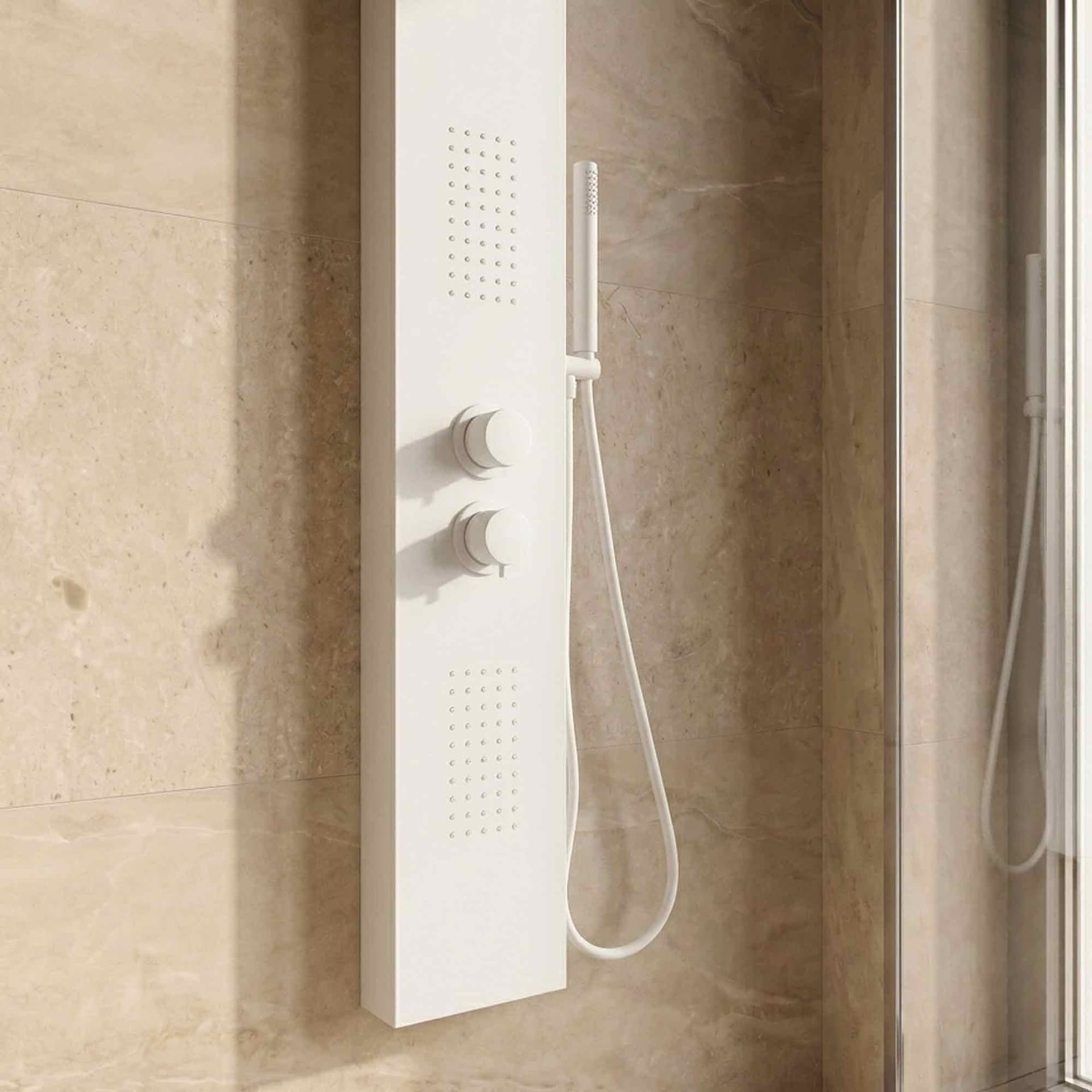 Colonna idromassaggio in acciaio bianco opaco BELLAGIO - 3