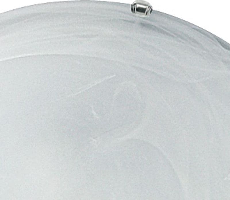 Plafoniera Vetro Sfumato Bianco Tonda 30 cm Lampada Classica E27 - 2