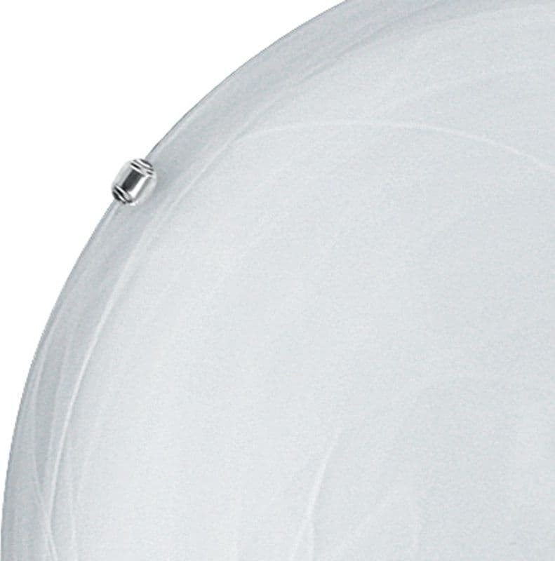 Plafoniera Tonda 40 cm Vetro Sfumato Bianco Interno Classico E27 - 2
