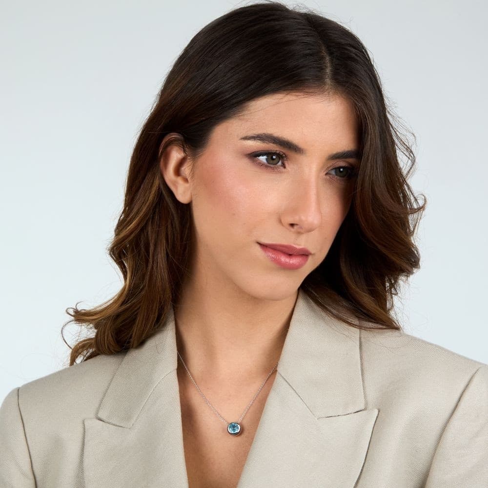 Collana Morellato Tesori Eterni Silver con Topazio Azzurro (SAXN34) - 4