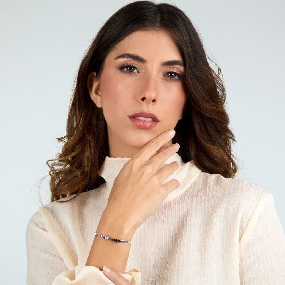 Bracciale Morellato Gioia Donna con Cristalli Rosa in Acciaio Silver (SAVY33) - 4
