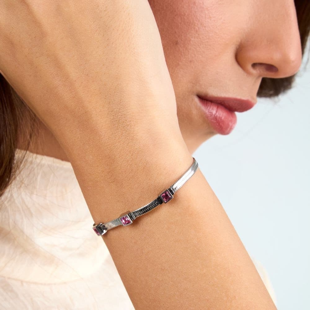 Bracciale Morellato Gioia Donna con Cristalli Rosa in Acciaio Silver (SAVY33) - 5
