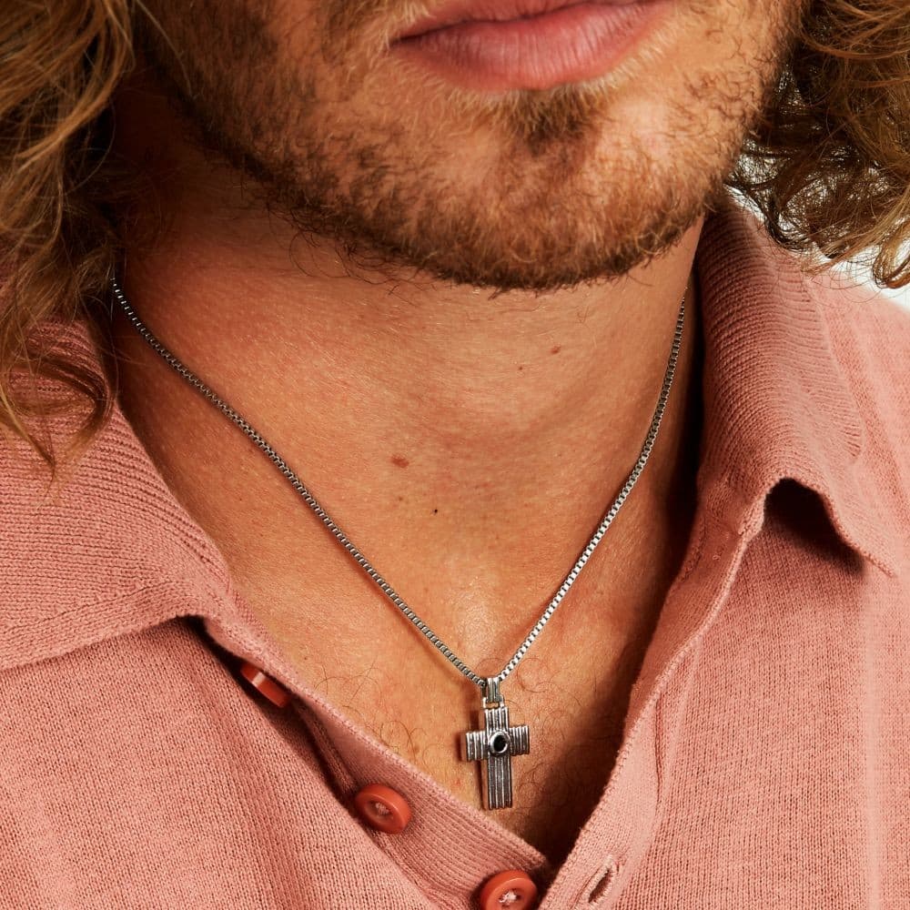 Collana Morellato Urban Uomo Silver con Croce e Cristalli Neri (SABH28) - 5