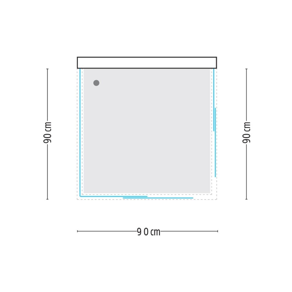 Ogomondo Box Cabina Doccia Corner 3 Lati Trasparente 90x90x90 + Piatto Doccia Acrilico - 4