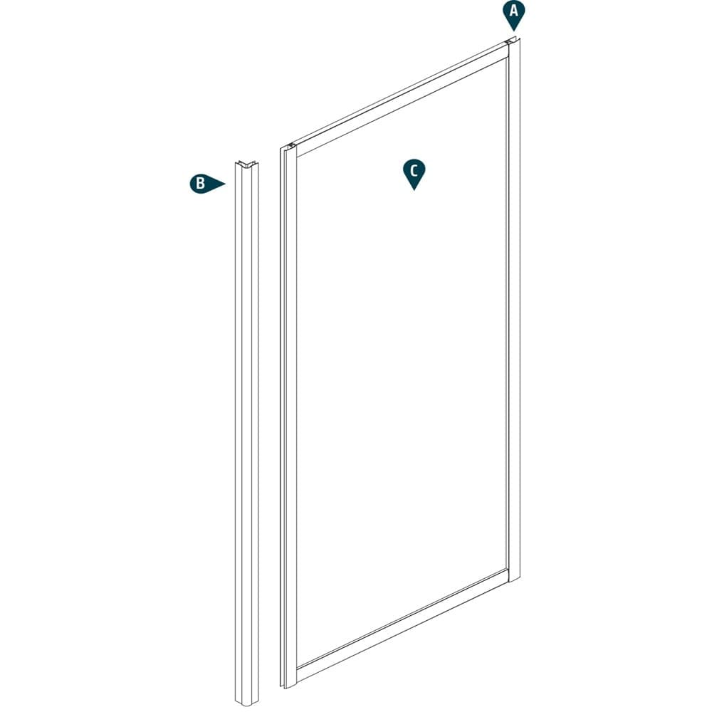 Ogomondo Box Cabina Doccia Corner 3 Lati Cristallo Temprato Trasparente 80x100x80 + Piatto Doccia Acrilico - 3