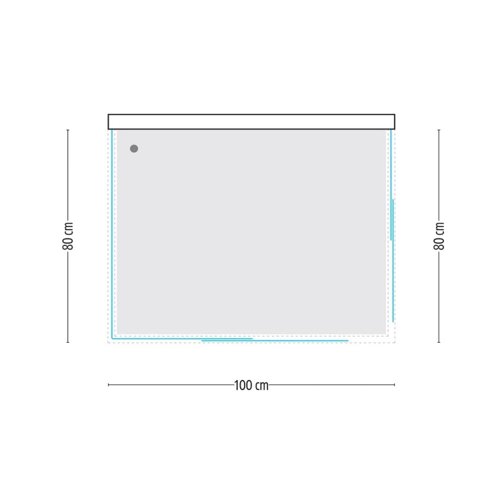 Ogomondo Box Cabina Doccia Corner 3 Lati Cristallo Temprato Trasparente 80x100x80 + Piatto Doccia Acrilico - 4