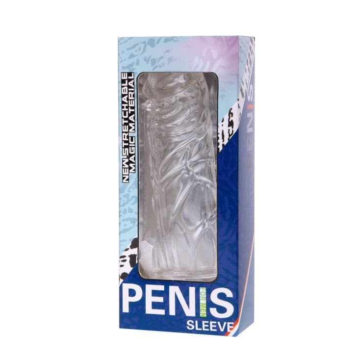 Guaina fallica indossabile pene Penis Sleeve Trasparente - 3