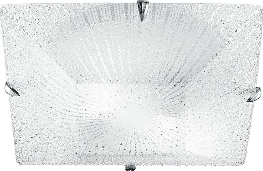 Lampada da Soffitto Disponibile in 2 dimensioni Vetro a Raggi diamantati Quadrata 2xE27 3XE27