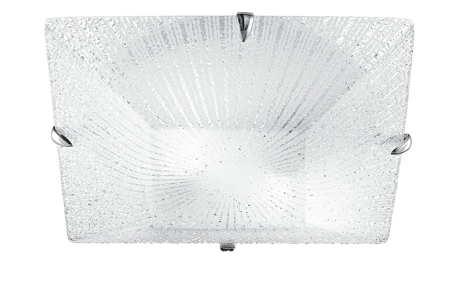 Lampada da Soffitto Disponibile in 2 dimensioni Vetro a Raggi diamantati Quadrata 2xE27 3XE27 - 8