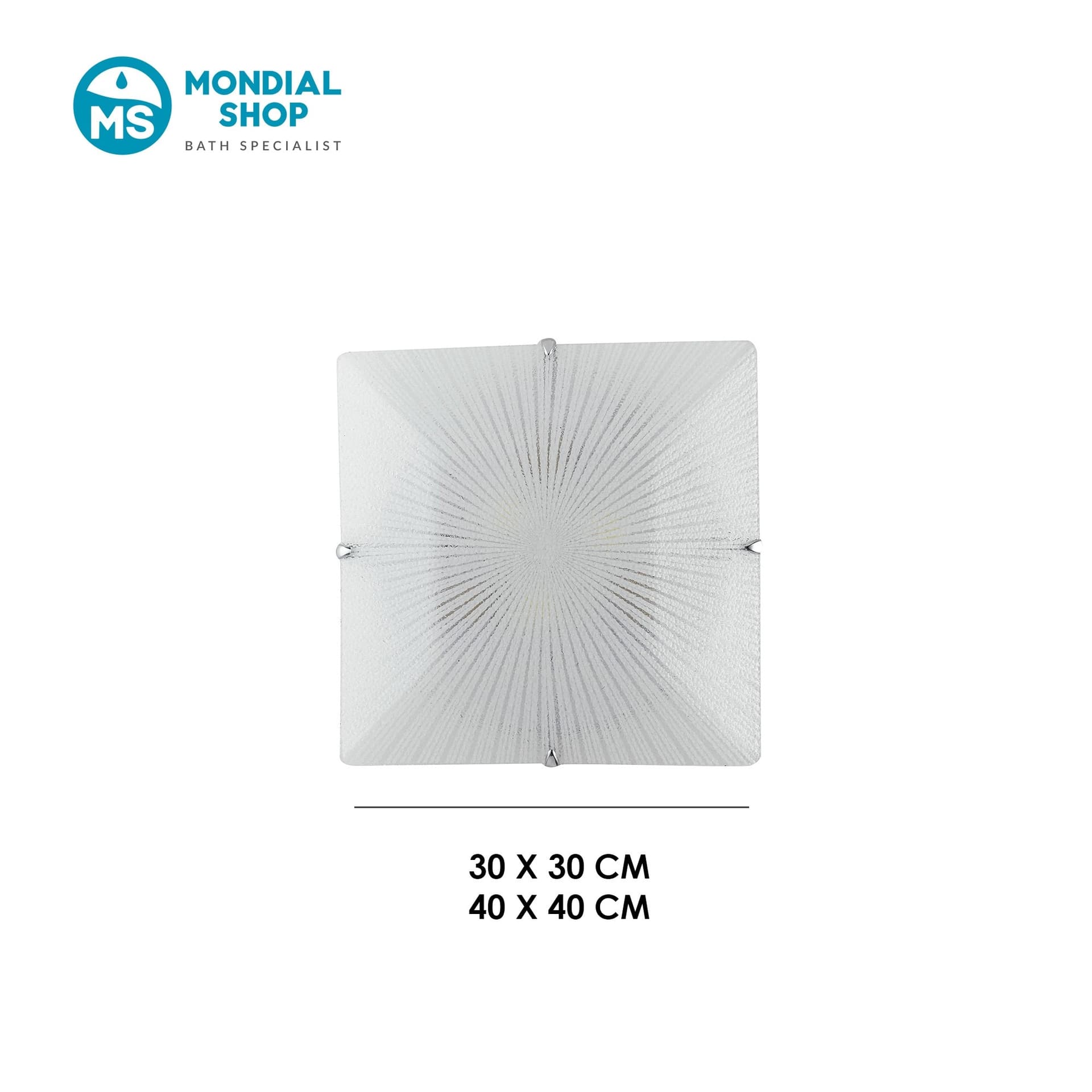 Lampada da Soffitto Disponibile in 2 dimensioni Vetro a Raggi diamantati Quadrata 2xE27 3XE27 - 3