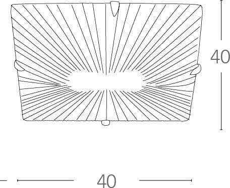 Lampada da Soffitto Disponibile in 2 dimensioni Vetro a Raggi diamantati Quadrata 2xE27 3XE27 - 5