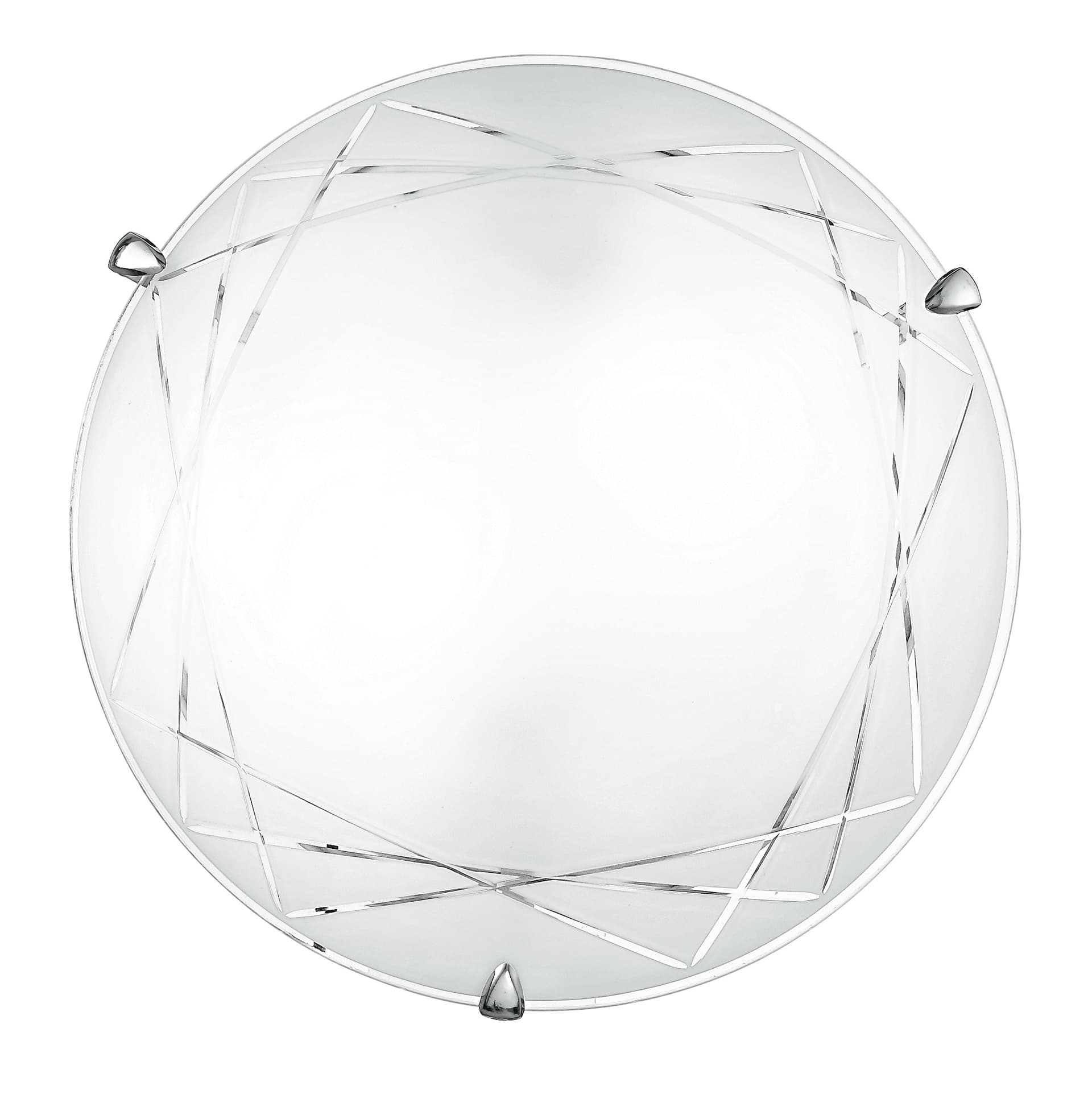 Plafoniera Tonda in Vetro satinato Decoro geometrico dal Design classico 2X 3XE27 - 10