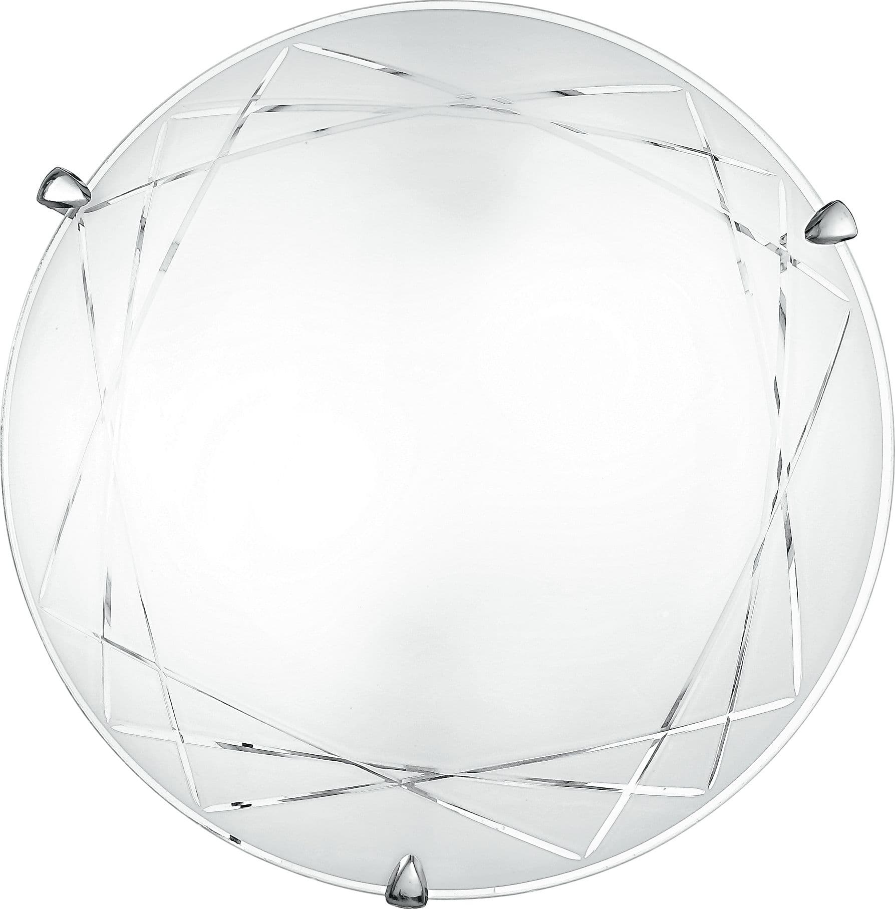 Plafoniera Tonda in Vetro satinato Decoro geometrico dal Design classico 2X 3XE27 - 6